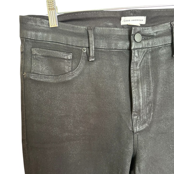 Good American Coated Black Jeans. Size 14 - Picture 4 of 9